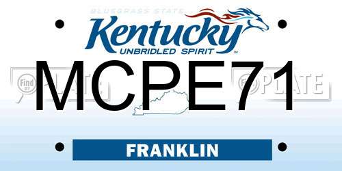 MCPE71 Kentucky License Plate
