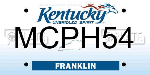 MCPH54 Kentucky License Plate