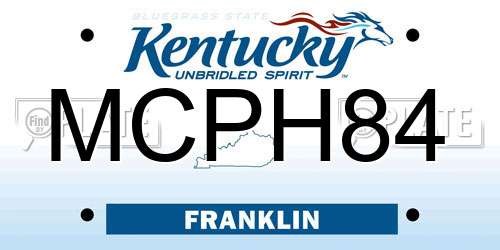 MCPH84 Kentucky License Plate