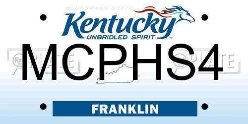 MCPHS4 Kentucky License Plate
