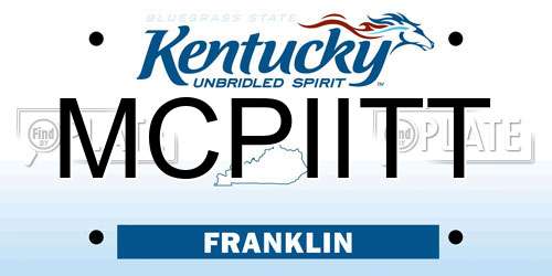 MCPIITT Kentucky License Plate