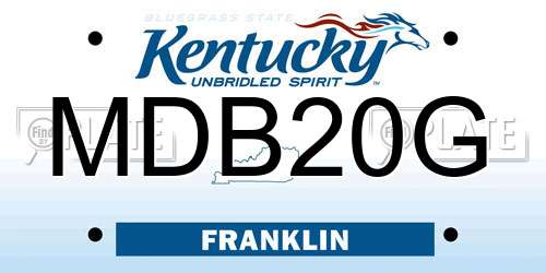 MDB20G Kentucky License Plate