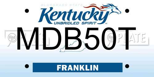 MDB50T Kentucky License Plate