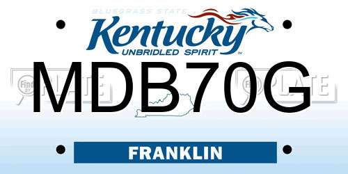 MDB70G Kentucky License Plate