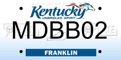 MDBB02 Kentucky License Plate
