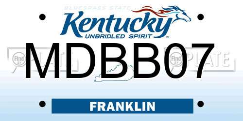MDBB07 Kentucky License Plate
