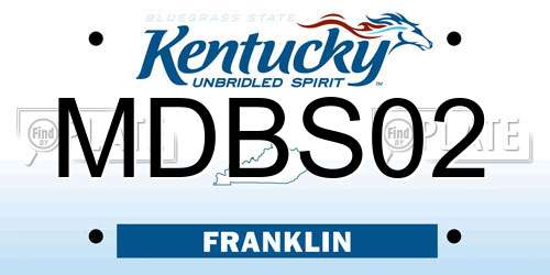 MDBS02 Kentucky License Plate