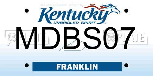 MDBS07 Kentucky License Plate