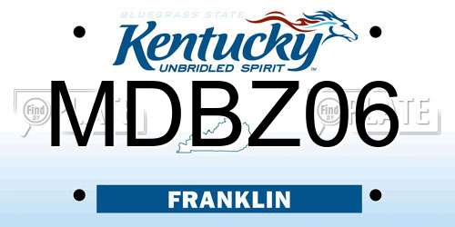 MDBZ06 Kentucky License Plate