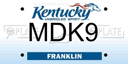 MDK9 Kentucky License Plate
