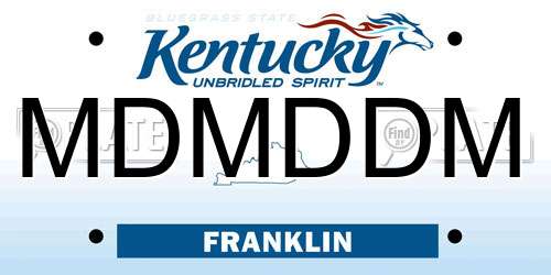 MDMDDM Kentucky License Plate