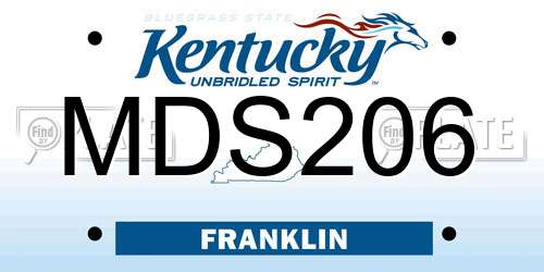 MDS206 Kentucky License Plate