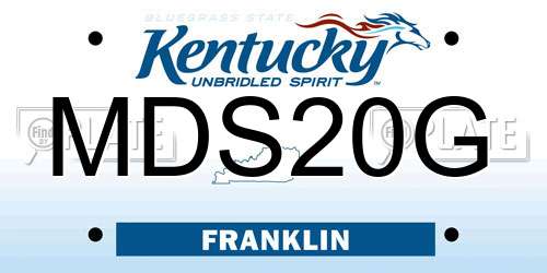 MDS20G Kentucky License Plate