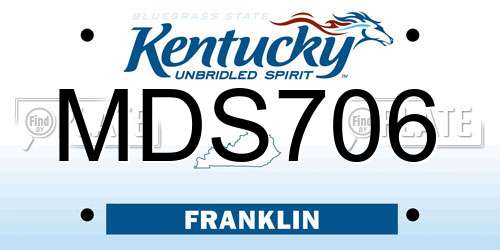 MDS706 Kentucky License Plate