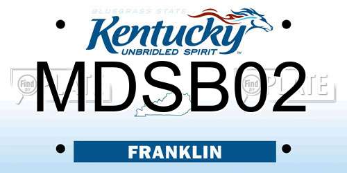 MDSB02 Kentucky License Plate
