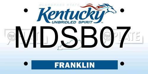 MDSB07 Kentucky License Plate