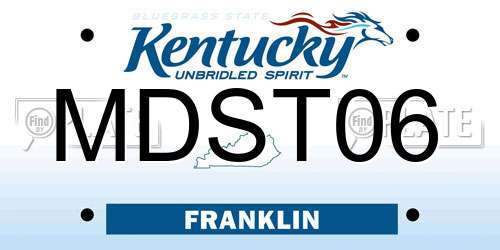 MDST06 Kentucky License Plate