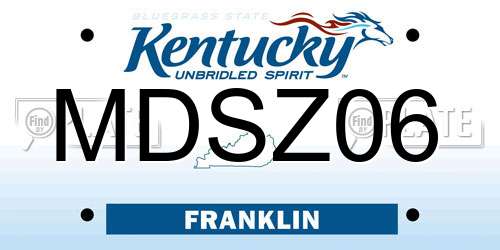 MDSZ06 Kentucky License Plate