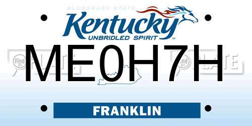 ME0H7H Kentucky License Plate