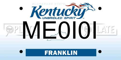 ME0I0I Kentucky License Plate