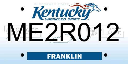 ME2R012 Kentucky License Plate