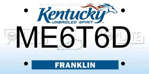 ME6T6D Kentucky License Plate