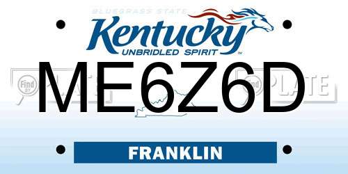ME6Z6D Kentucky License Plate