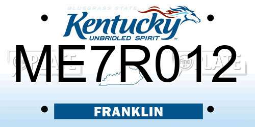 ME7R012 Kentucky License Plate