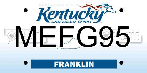 MEFG95 Kentucky License Plate