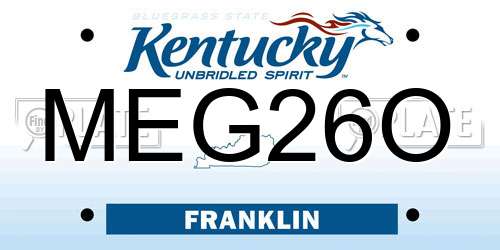 MEG26O Kentucky License Plate