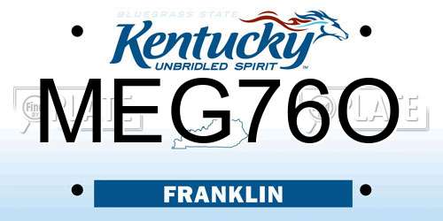 MEG76O Kentucky License Plate