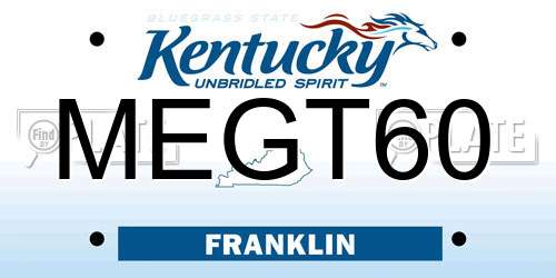 MEGT60 Kentucky License Plate