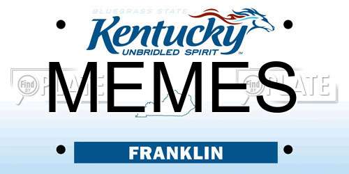 MEMES Kentucky License Plate