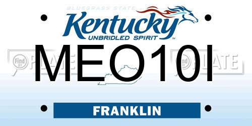 MEO10I Kentucky License Plate