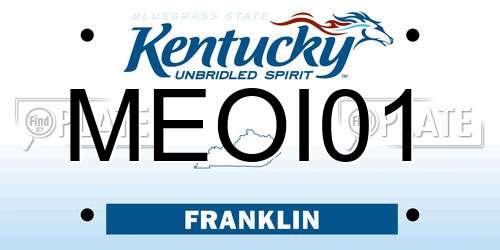 MEOI01 Kentucky License Plate