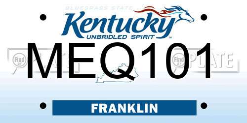 MEQ101 Kentucky License Plate