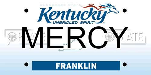 MERCY Kentucky License Plate