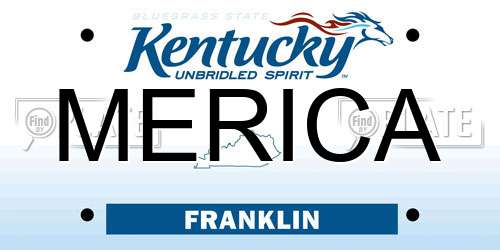 MERICA Kentucky License Plate