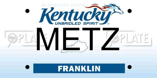 METZ Kentucky License Plate