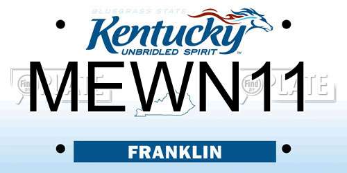 MEWN11 Kentucky License Plate