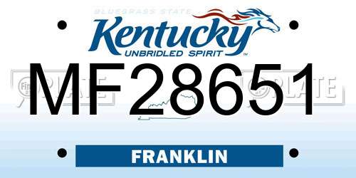 MF28651 Kentucky License Plate