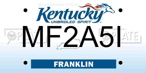 MF2A5I Kentucky License Plate