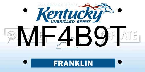 MF4B9T Kentucky License Plate