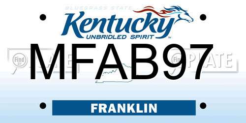 MFAB97 Kentucky License Plate