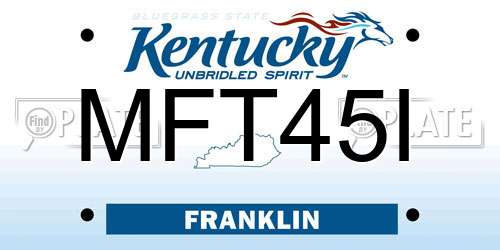 MFT45I Kentucky License Plate
