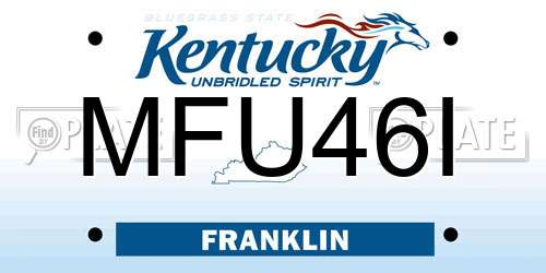 MFU46I Kentucky License Plate