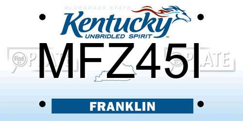 MFZ45I Kentucky License Plate