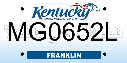 MG0652L Kentucky License Plate