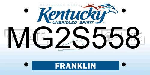MG2S558 Kentucky License Plate