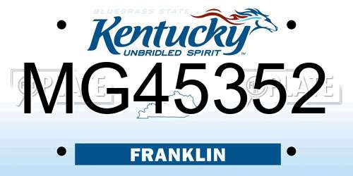 MG45352 Kentucky License Plate